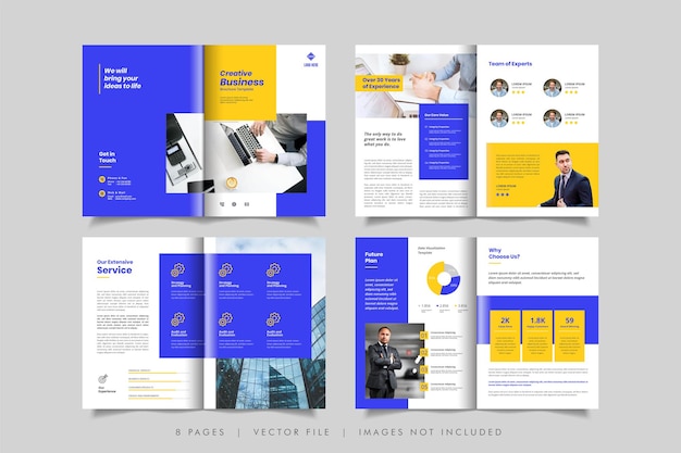 最小限のビジネスパンフレットまたは小冊子のデザインテンプレート
