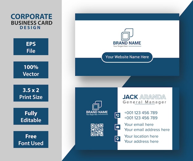 Vector minimal business card design template