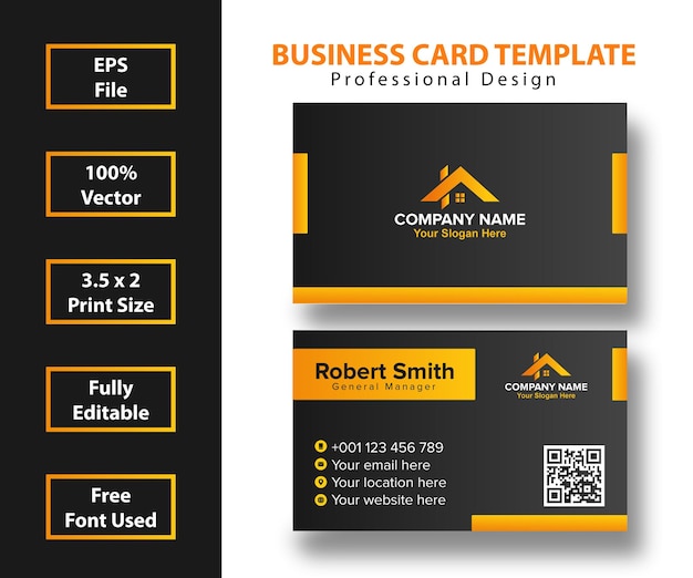 Vector minimal business card design template