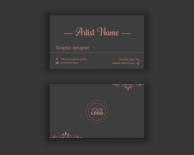 Minimal business card mockup design template for your brand