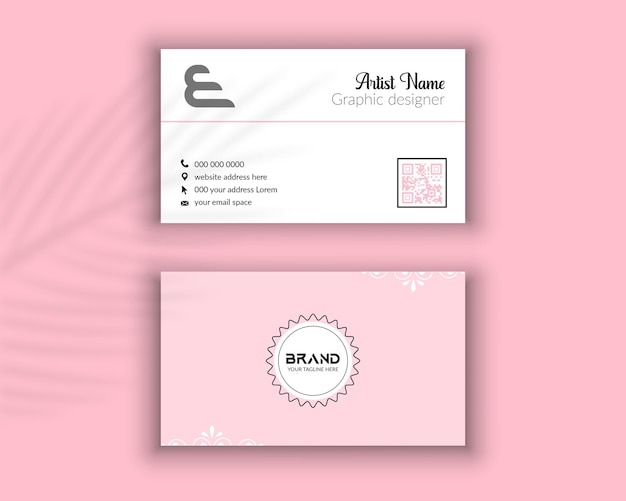 Minimal business card mockup design template for your brand