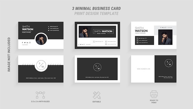 Minimal business card template set