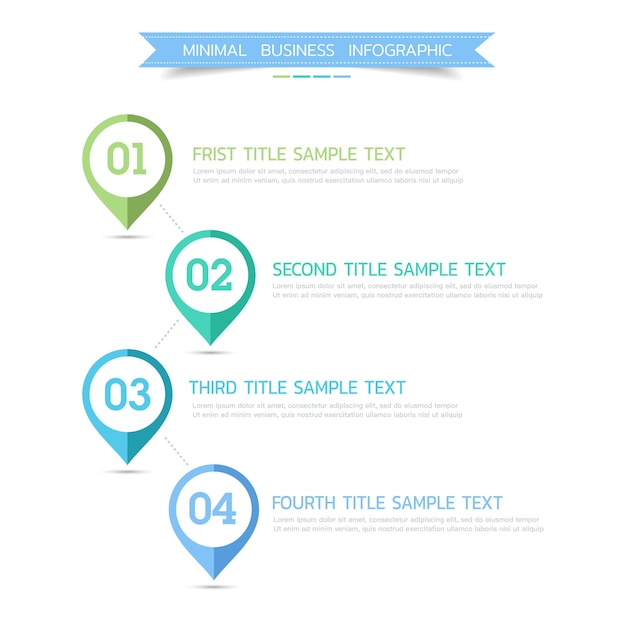 Vector minimal business infographic met nummer pictogram vector ontwerp element illustrator