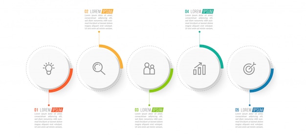 Modello minimo di infographics di affari