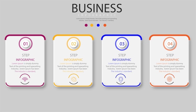 Modello minimo di infographics di affari