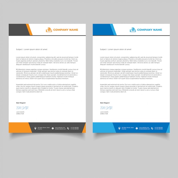 Minimal business letterhead template design