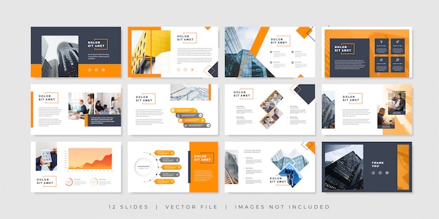 Vector minimal business presentation slides template