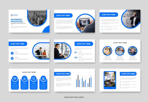 Minimal business project proposal presentation slide template or corporate pwoerpoint template