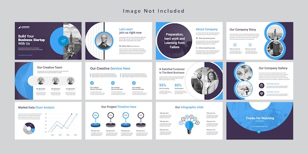 Vector minimal business slides presentation template premium vector