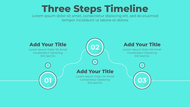 Minimal business timeline with 3 steps or options business infographic presentation template