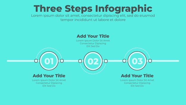 Minimal business timeline with 3 steps or options business infographic presentation template