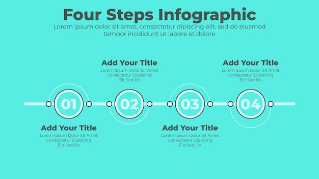 Minimal business timeline with 4 steps or options business infographic presentation template