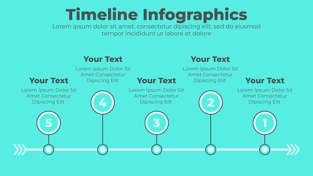 Minimal business timeline with steps or options business infographic presentation template