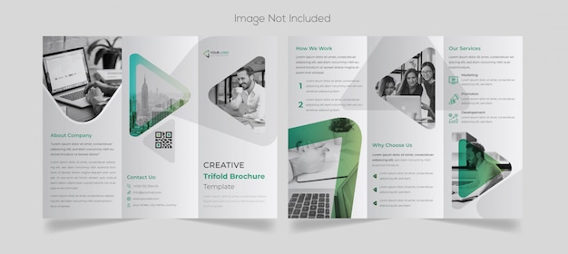 Vector minimal business tri-fold brochure design