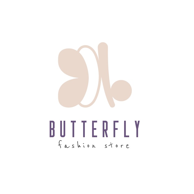 Minimal Butterfly Logo Design Template