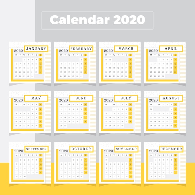 Minimal calendar 2020