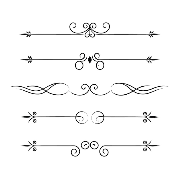 Minimal Calligraphic Ornamental Divider Collection Eenvoudige en elegante ontwerpen