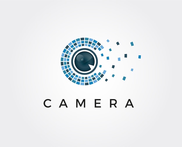 Minimal camera lens logo template