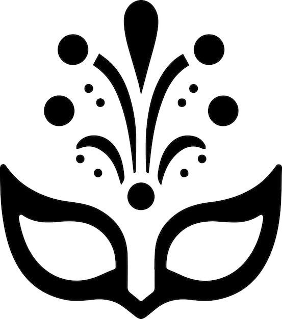 Vector minimal carnival mask icon vector silhouette white background fill with black 3