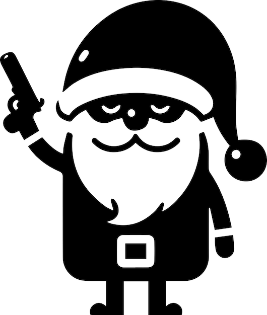 Vector minimal carton funny character santa claus silhouette 4