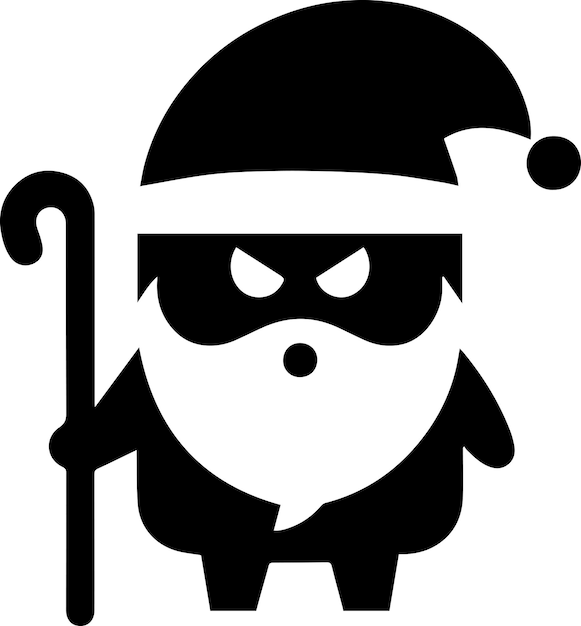 Minimal cartone personaggio divertente babbo natale silhouette vettoriale 4