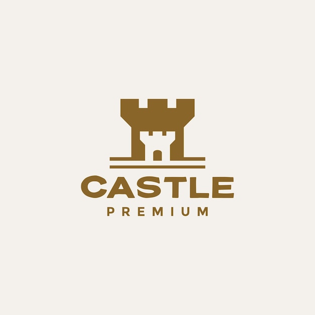 Vector minimal castle gate logo design