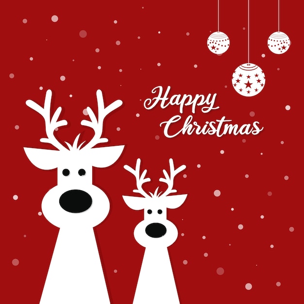 Vector minimal christmas deer vector template