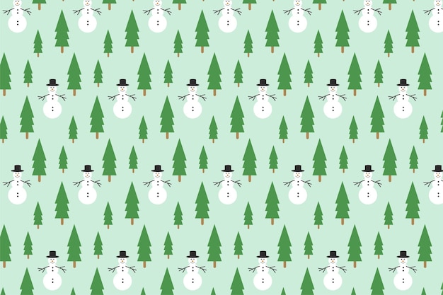 Minimal christmas pattern texture for book covers and wallpapers abstract pattern background decoration on a light green background christmas pattern design with pine tree icons and snowmen