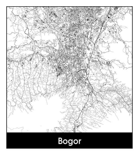 Mappa minima della città di bogor (indonesia, asia)