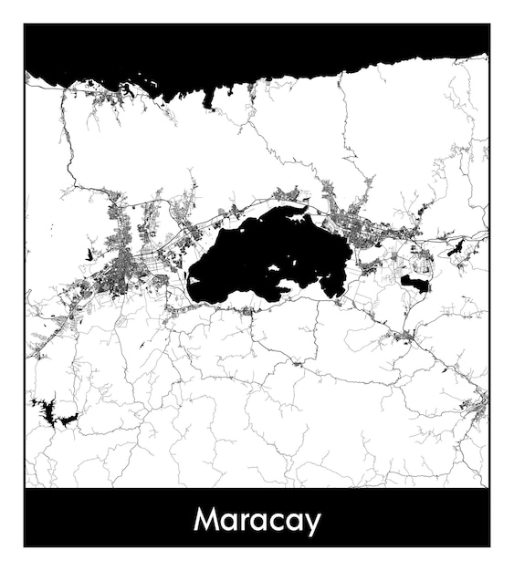 マラカイの最小限の都市地図（ベネズエラ、南アメリカ）