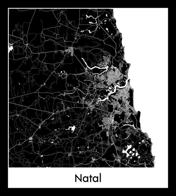 ナタールの最小限の都市地図（ブラジル、南アメリカ）