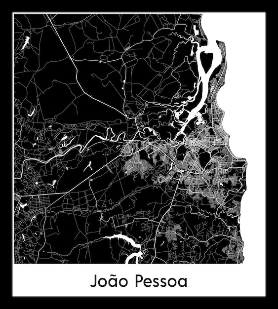 Joao Pesoa 브라질 남아메리카의 최소 도시 지도