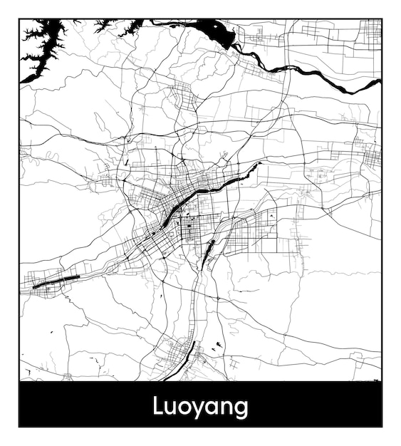 Luoyang의 최소 도시 지도(중국, 아시아)