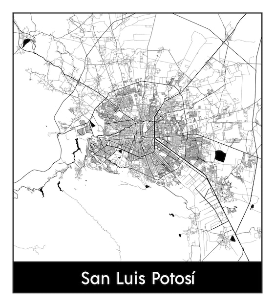 サンルイスポトシメキシコ北アメリカの最小限の都市地図