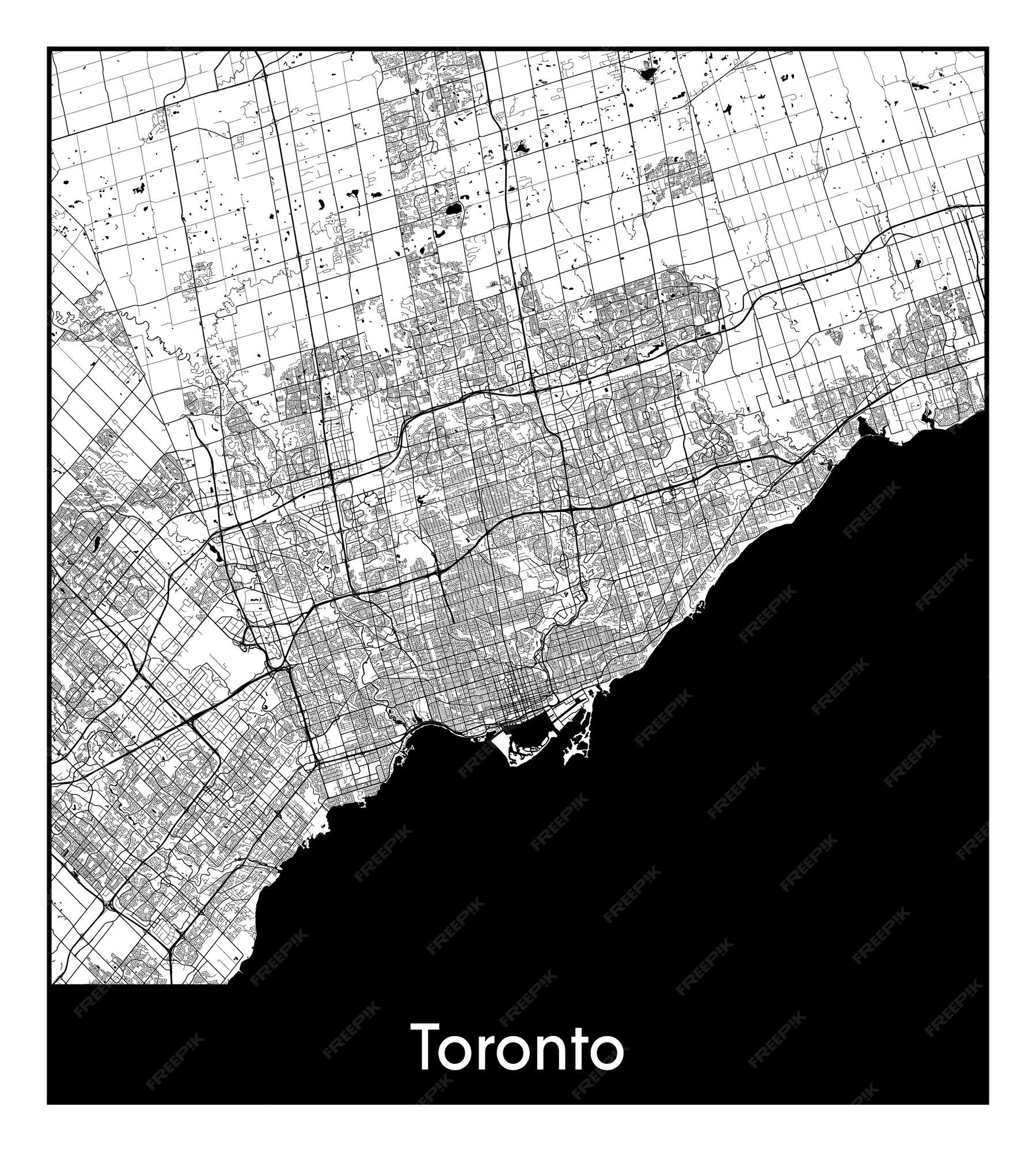 Toronto On Map Of North America Premium Vector Minimal City Map Of Toronto Canada North America