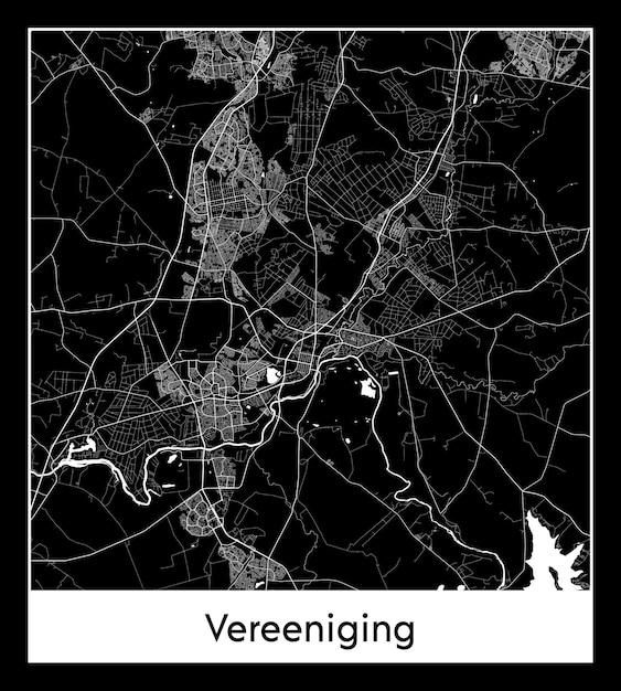 Минимальная карта города Вереенигинг (Южная Африка, Африка)