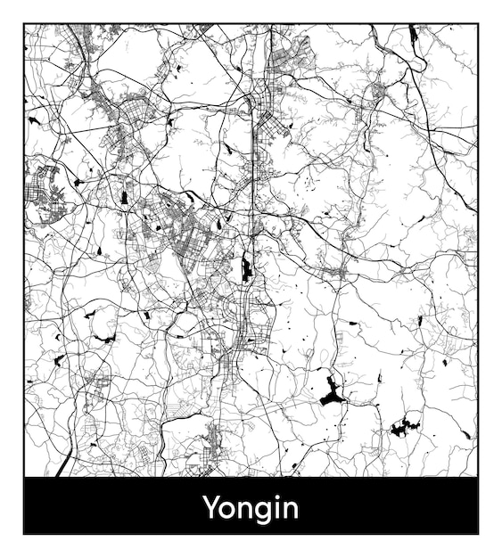 龍仁の最小限の都市地図（韓国、アジア）