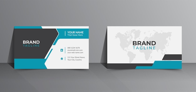 Minimal and clean business card template design in vector