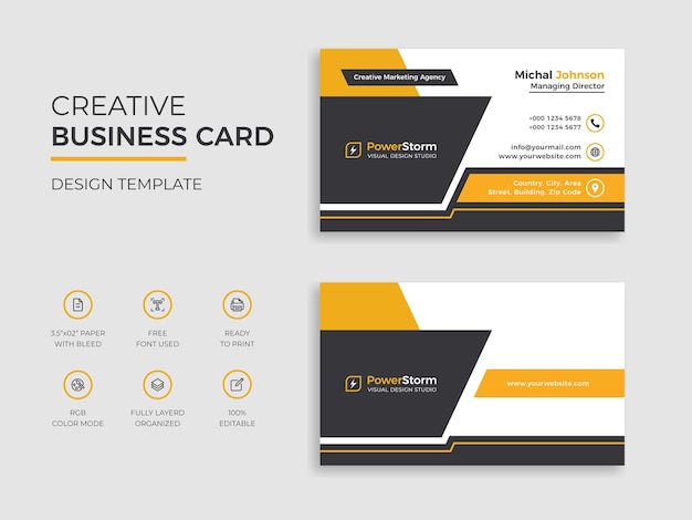 Vector minimal clean business card visting card design template