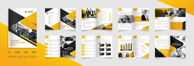 Minimal company profile brochure template design with modern shape