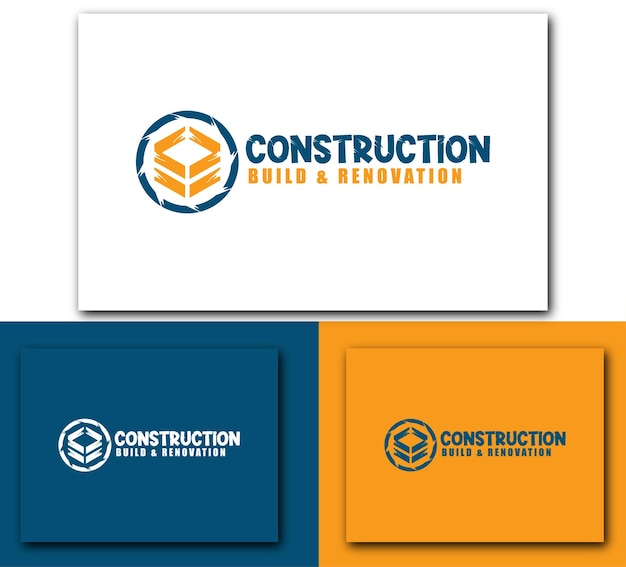 Vector minimal construction logo-ontwerp