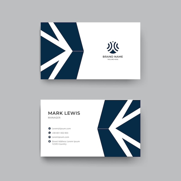 Minimal corporate blue colour business card design template