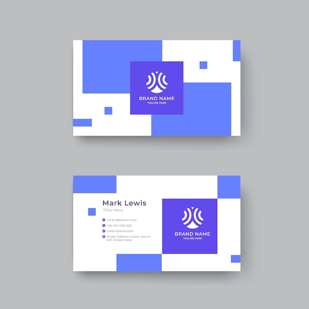 Minimal corporate business card design template premium vector