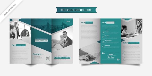 Vector minimal corporate business trifold brochure template