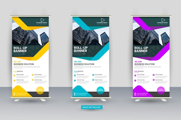 Minimal corporate rollup or banner design template