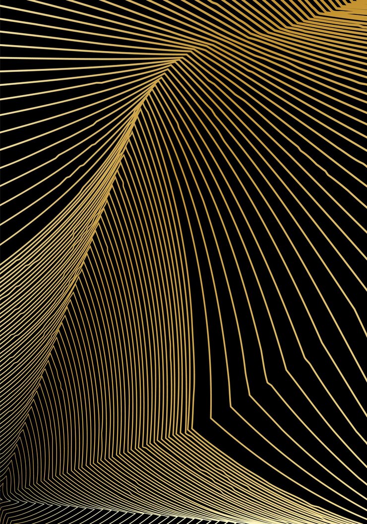 Vector minimal cover design template. modern brochure layout. gold vibrant halftone gradients on black background. uncommon trendy abstract cover design.