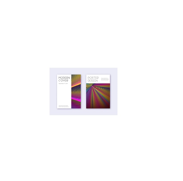 최소한의 표지 디자인 템플릿 세트 Rainbow abstrac