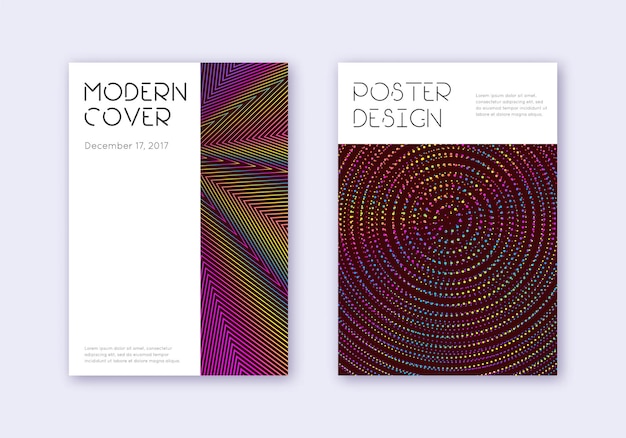 Minimal cover design template set Rainbow abstrac