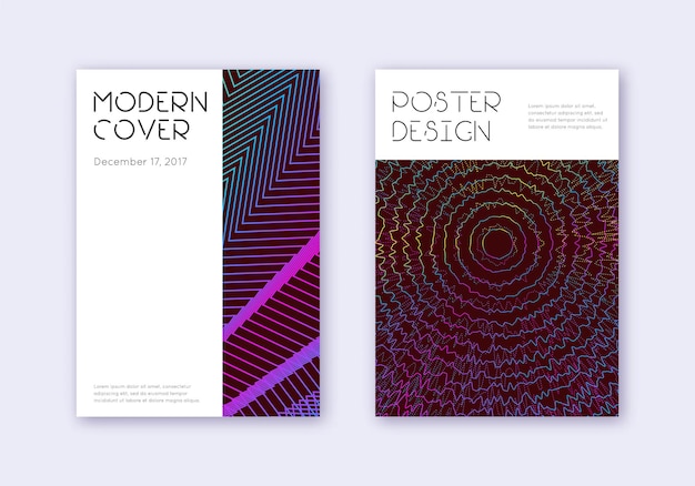 Minimal cover design template set Rainbow abstrac