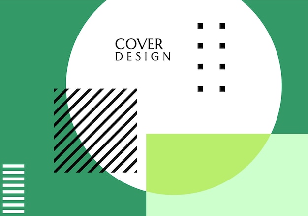 Vettore design di copertina minimale e geometria alla moda sfondo verde astratto sito web di copertina del libro